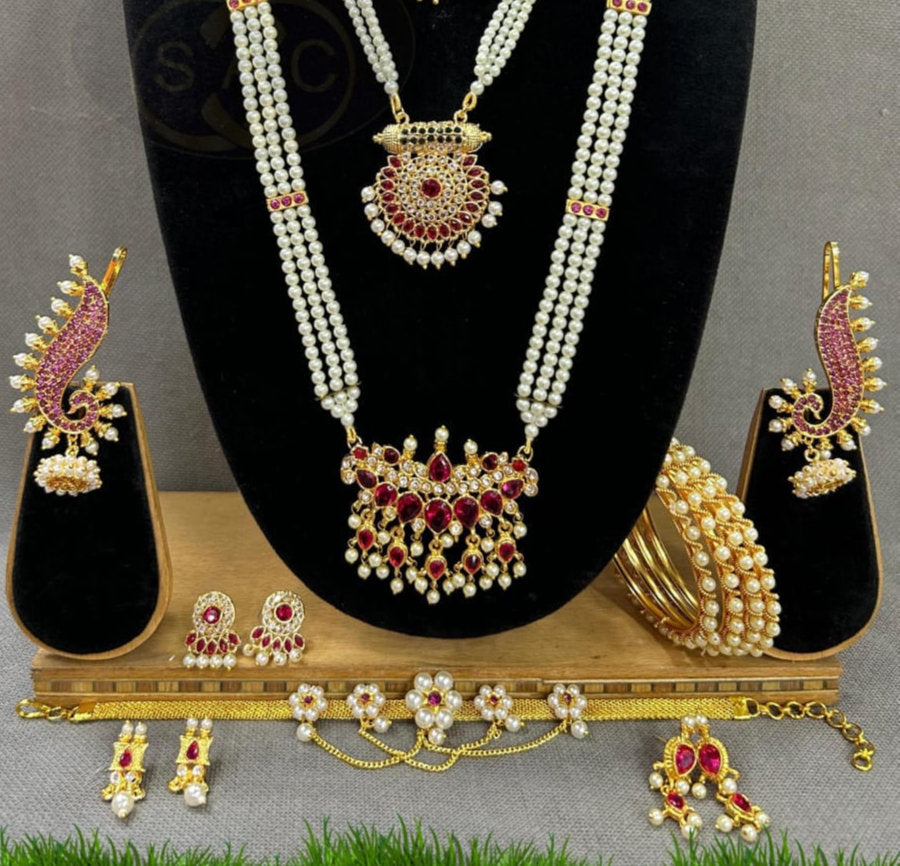 Micro Gold Gaurai Moti Combo Set - 1413