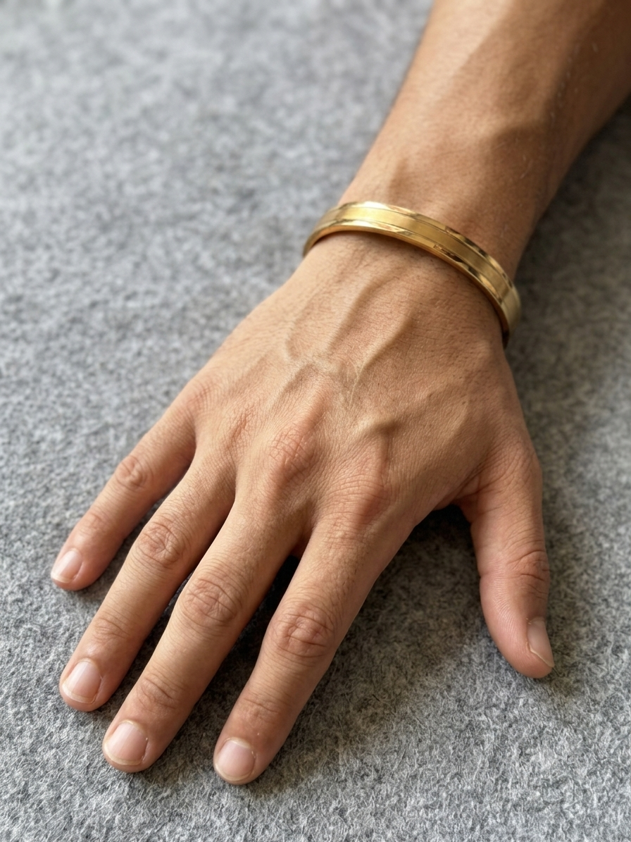 Titan Edge 18KT Gold Plated Men's Cuff Bracelet