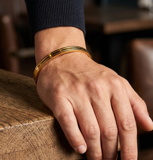 Elite Line 18 KT Gold Plated Men's Kada