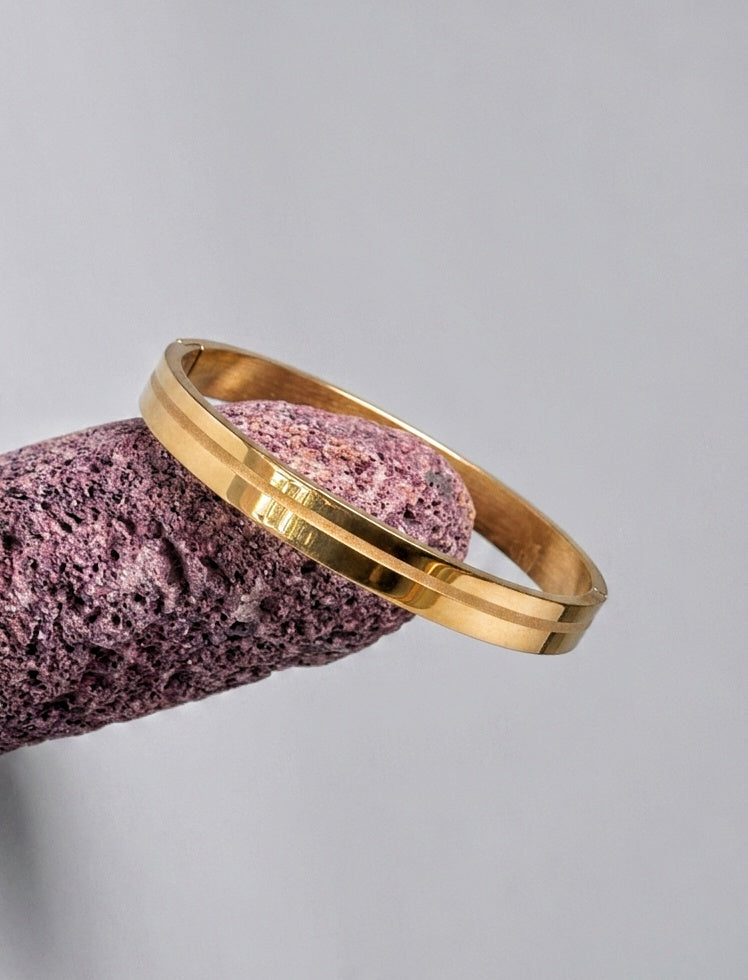 Prestige Dual Line Men's Kada – 18 KT Gold Plated