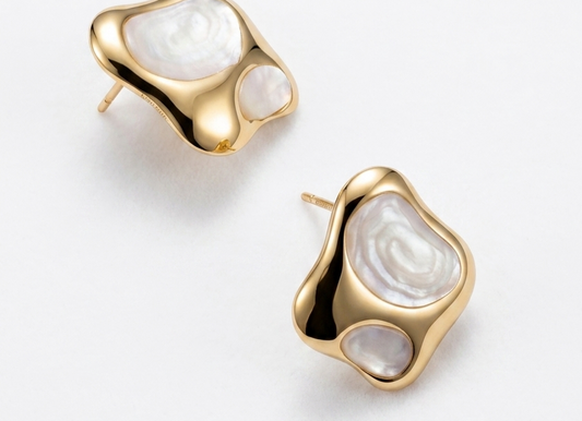 18 KT Gold Plated Elegant Pearl Finish Earrings