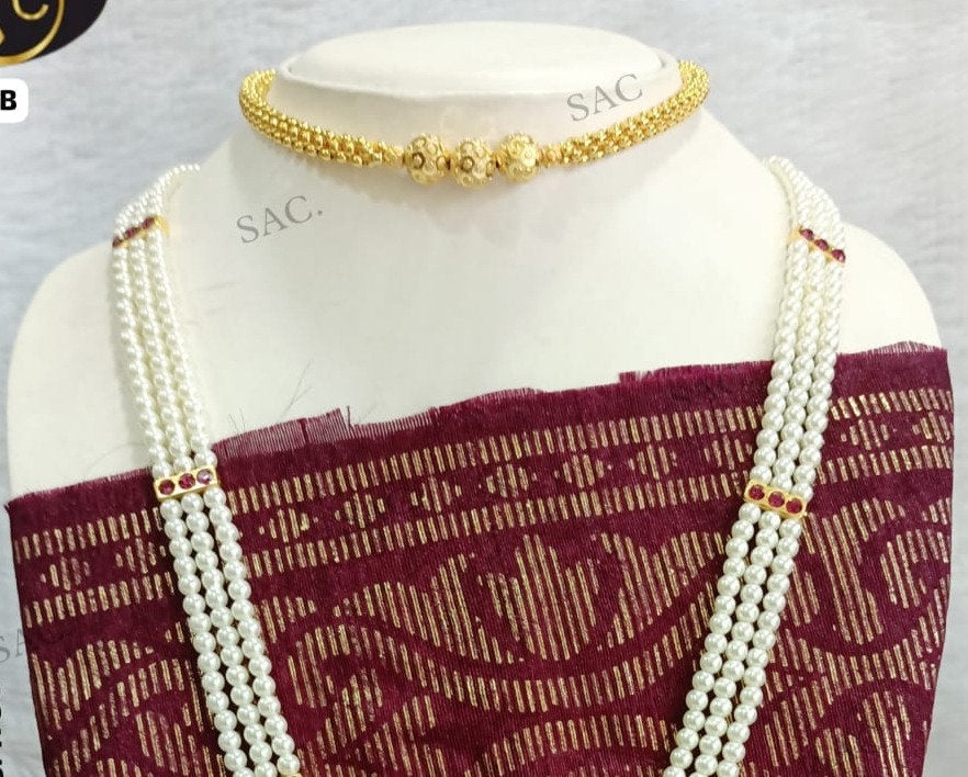 Micro Gold Moti Har Combo Set