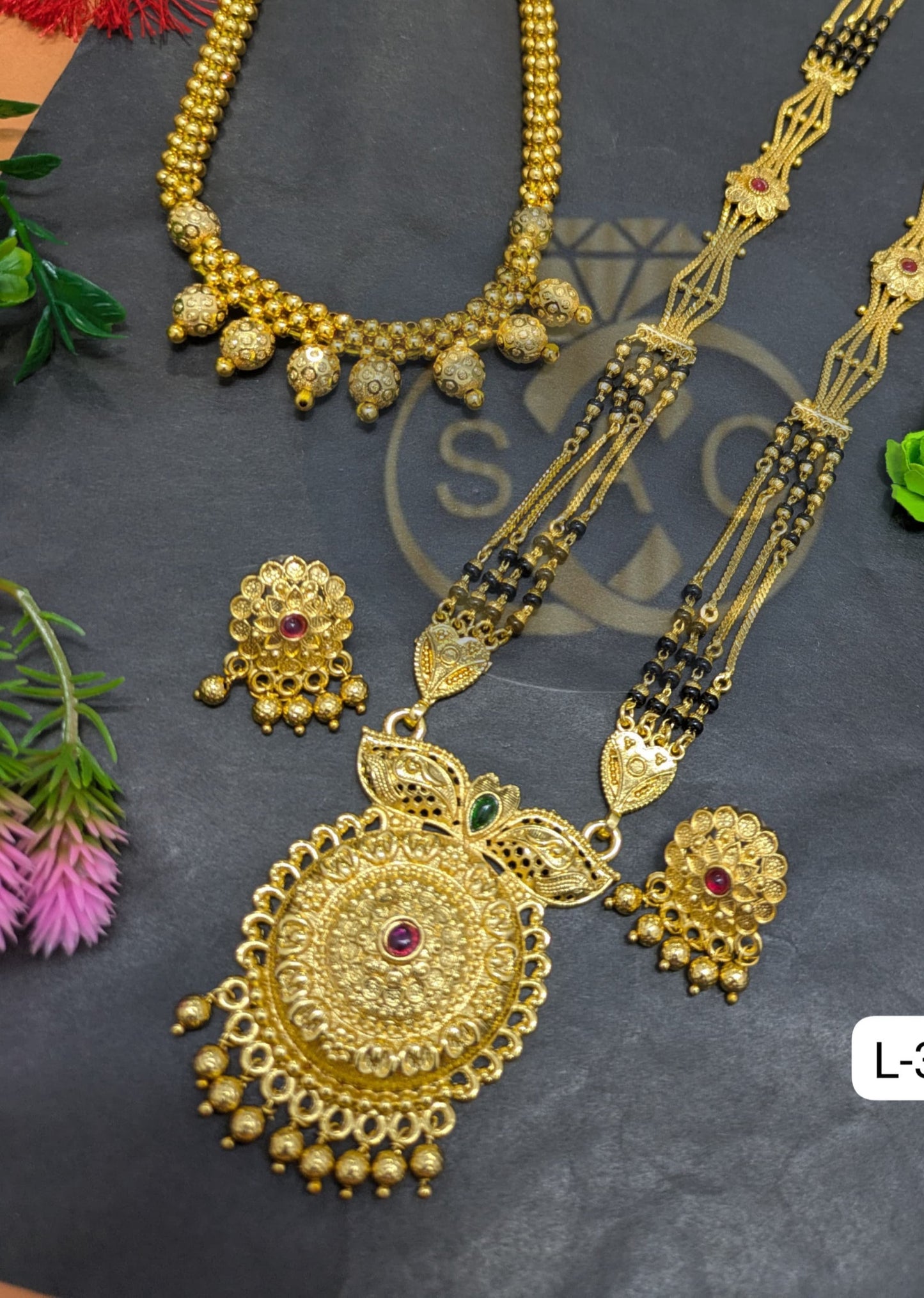 Micro Gold Mangalsutra Combo Set