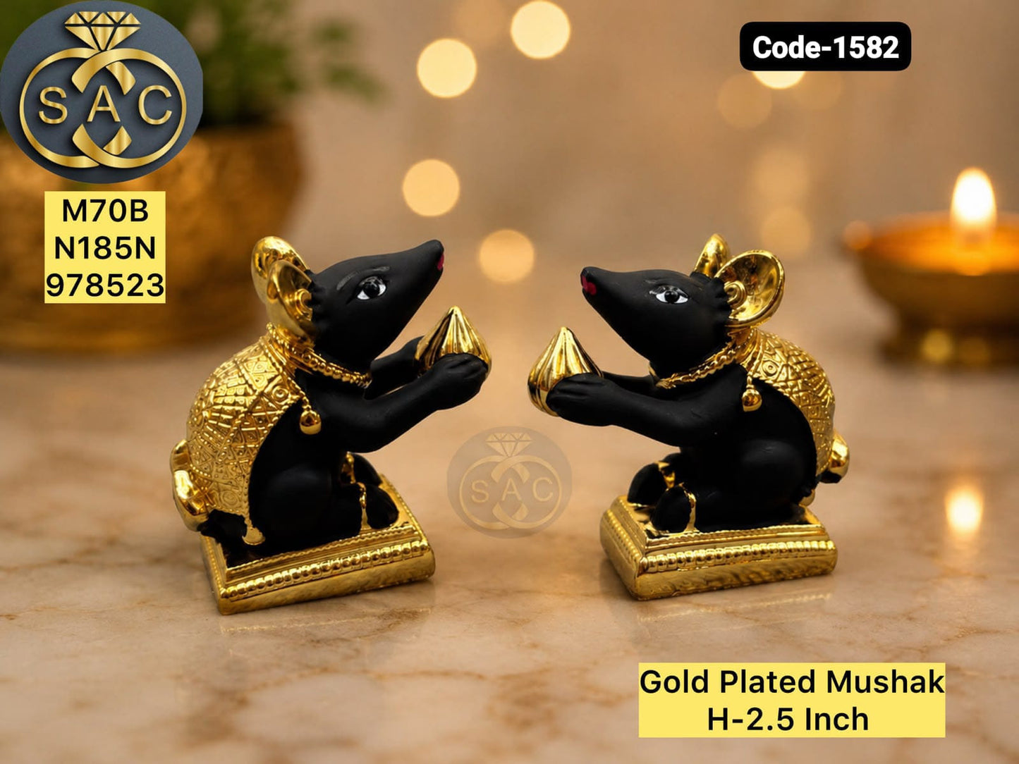 Gold Plated Mushak for Ganesh Idol - 1582