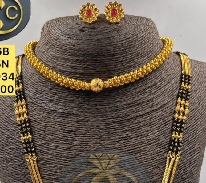 New Micro Gold Mangalsutra Combo Set - 1503