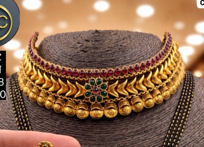 Premium Quality Heritage Choker Mangalsutra combo set - 1389