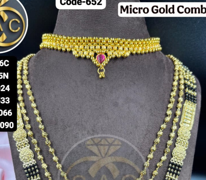 Micro Gold Mangalsutra combo Set -652