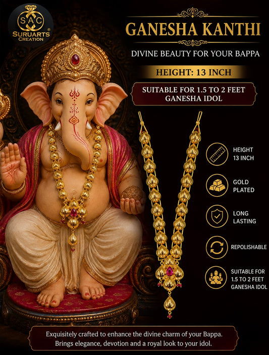 Ganesha Modak Kanthi – Gold Plated Necklace for Ganesha Idol