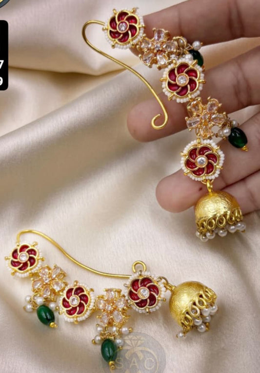 Handmade Rajwadi Jhumka Earcuff - 1452