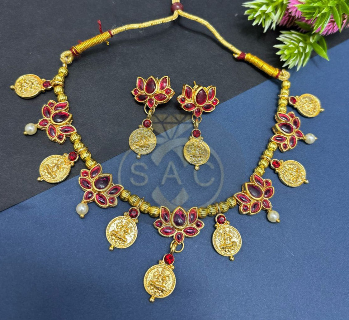 Handmade कमल necklace