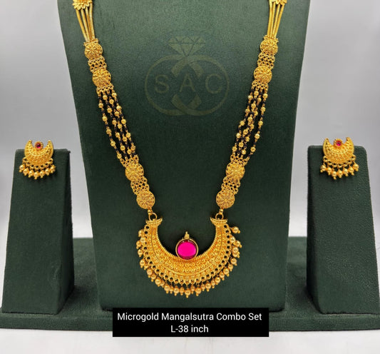 Micro Gold Mangalsutra Combo Set - 1162
