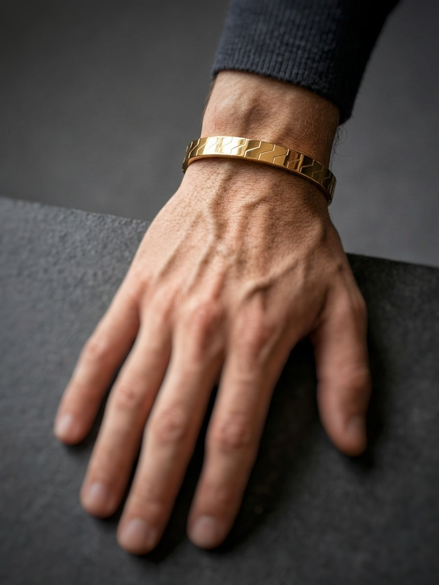 Chevron Elite Cuff Bracelet – 18KT Gold Plated