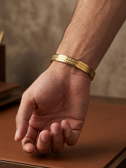 Apex Edge 18 KT Gold Plated Men's Kada