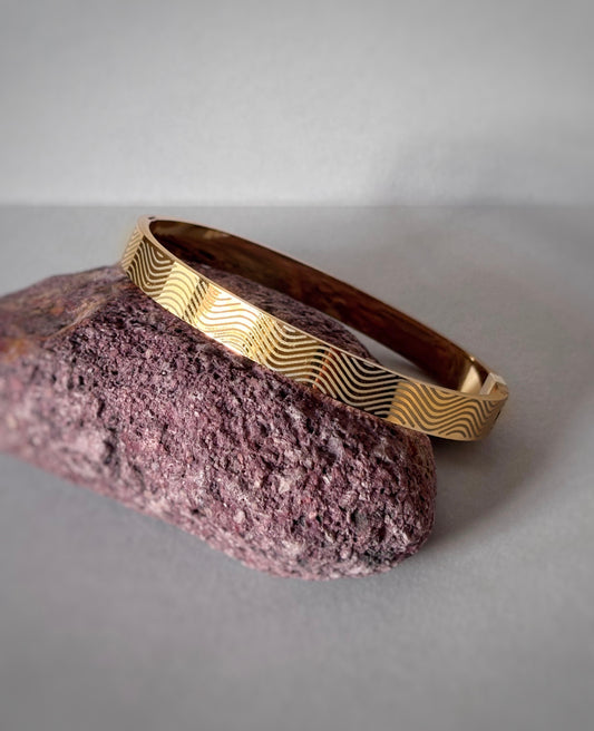 Auric Wave 18 KT Gold Plated Men's Kada