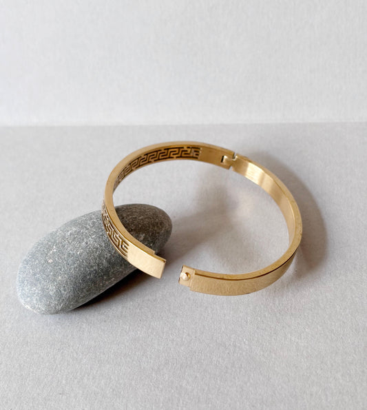 Greek Edge Cuff Bracelet – 18KT Gold Plated
