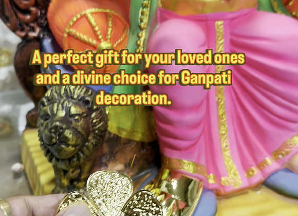 Gold Plated Jaswand Flower for Ganesh Idol