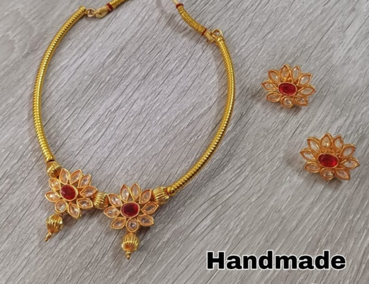 HANDMADE कमल NECKLACE - 518