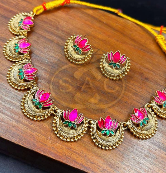 Premium Quality lotus Necklace - 756