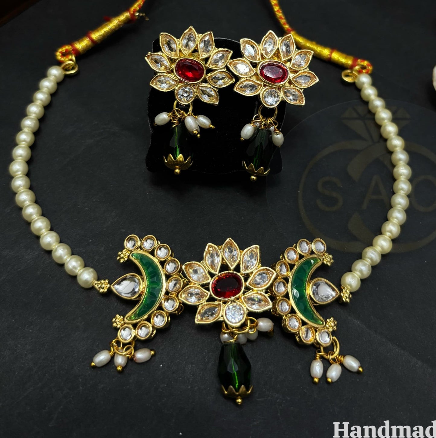 Handmade Moti necklace - 324