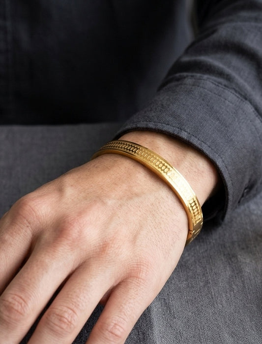 Regal Orbit 18 KT Gold Plated Men's Kada