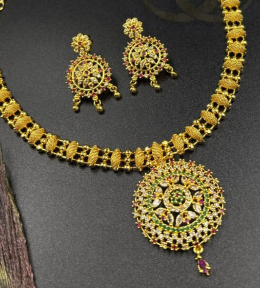 Premium Quality AD Short Necklace - 516