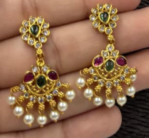 Fancy AD stone Necklace set - 1235