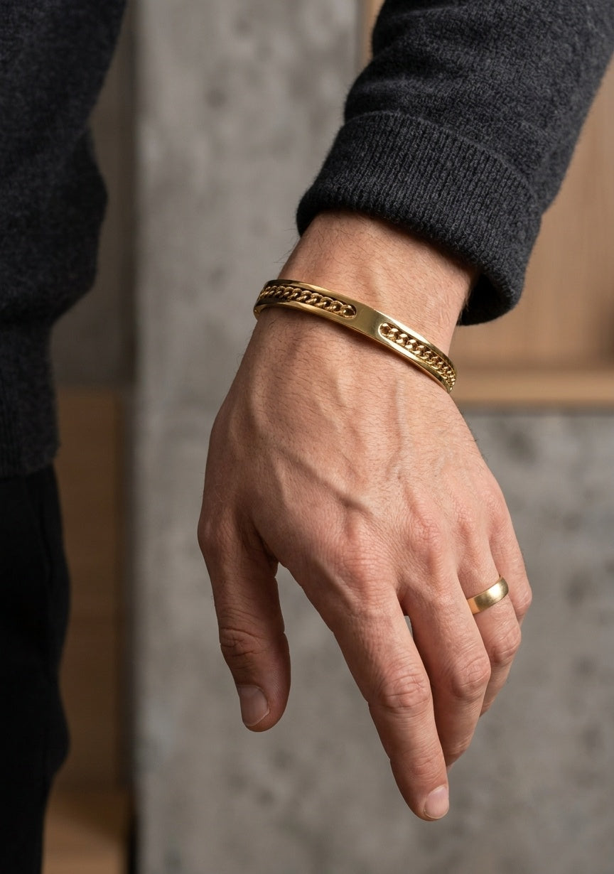 Imperial Chain Cuff Bracelet – 18KT Gold Plated