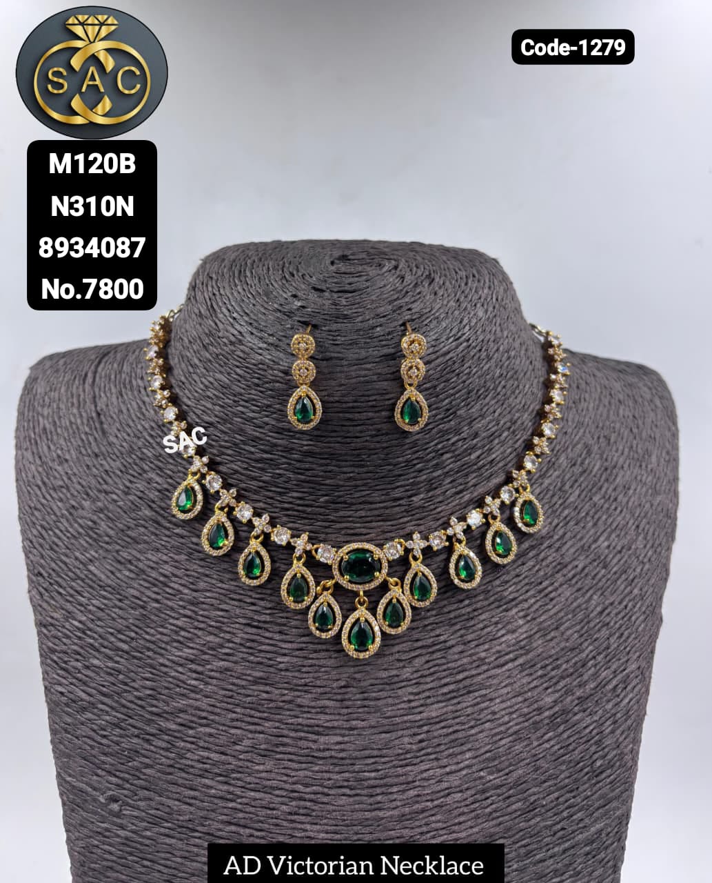 Premium Quality AD Victorian Necklace - 1279