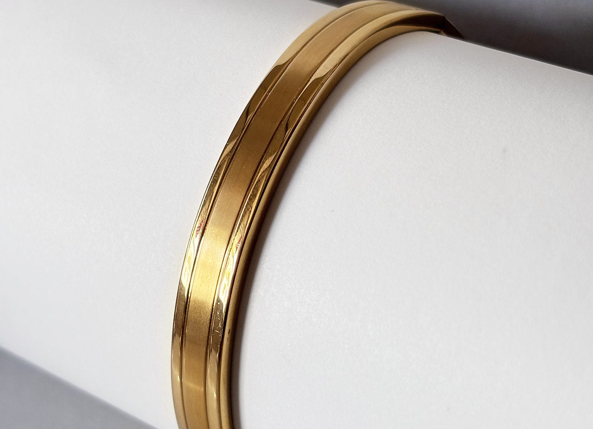 Titan Edge 18KT Gold Plated Men's Cuff Bracelet