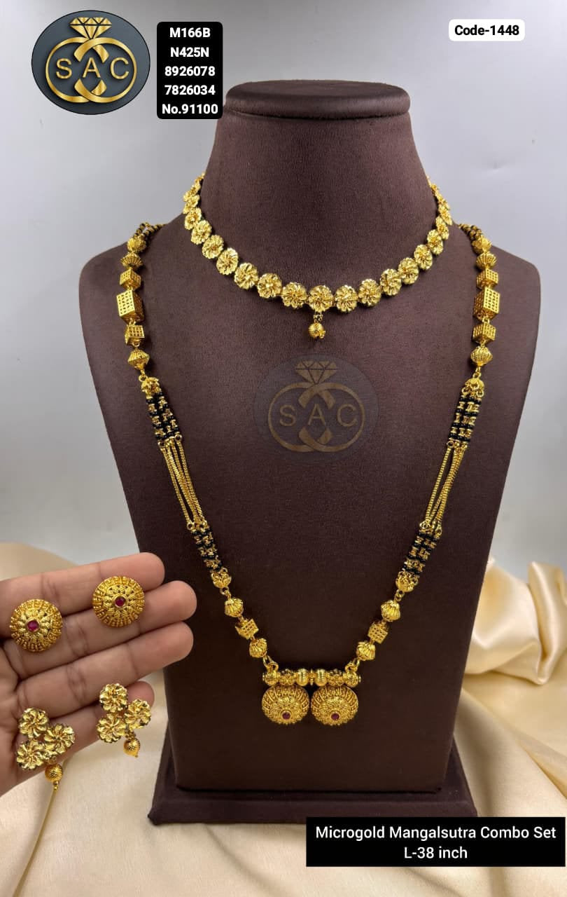 Micro Gold Mangalsutra Combo Set -1448