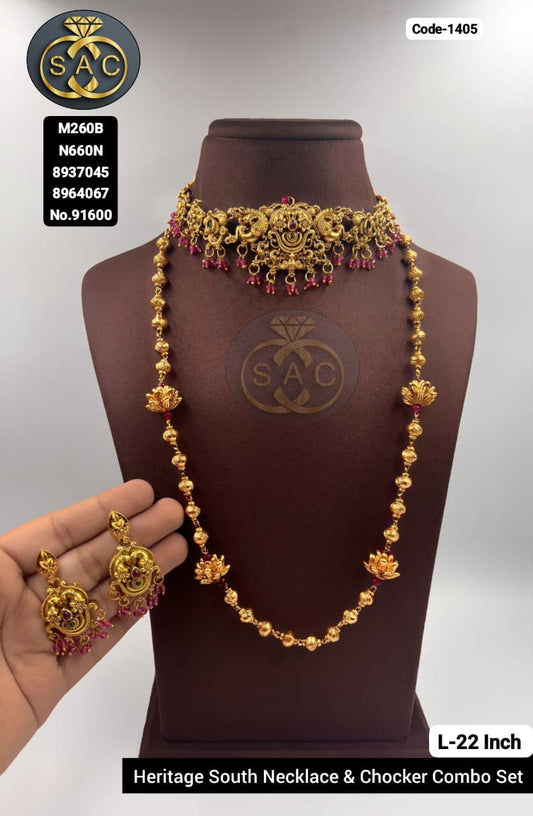 Premium Quality Heritage South Necklace Combo Set - 1405