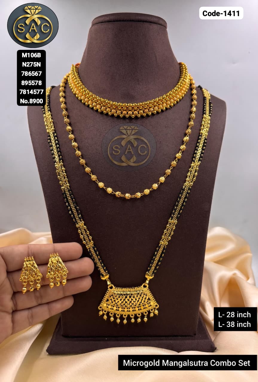 Micro Gold Mangalsutra Set - 1411