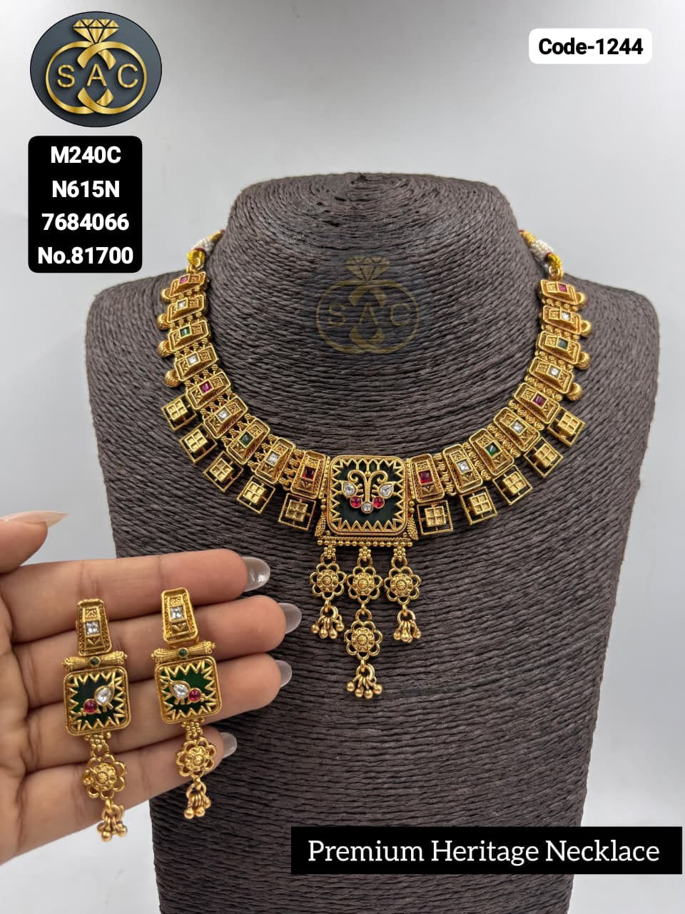 Premium Quality Heritage Short Necklace - 1244
