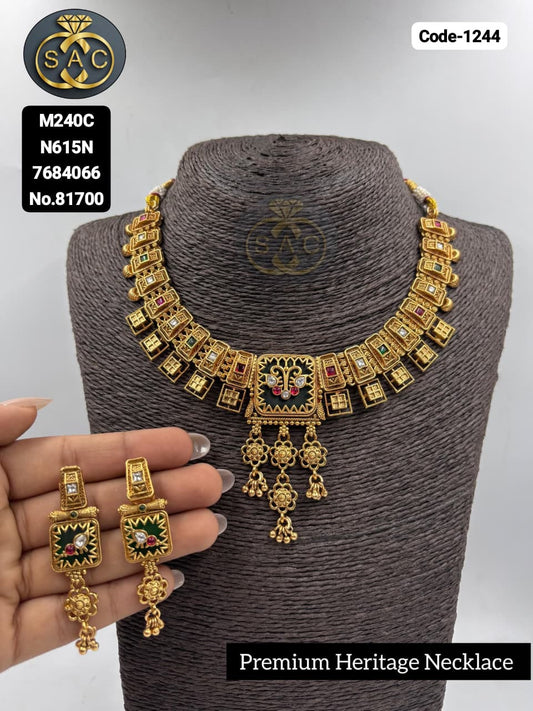 Premium Quality Heritage Short Necklace - 1244
