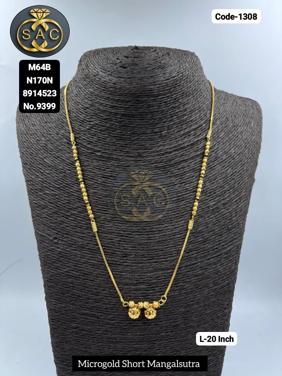 Micro Gold Short Mangalsutra - 1308