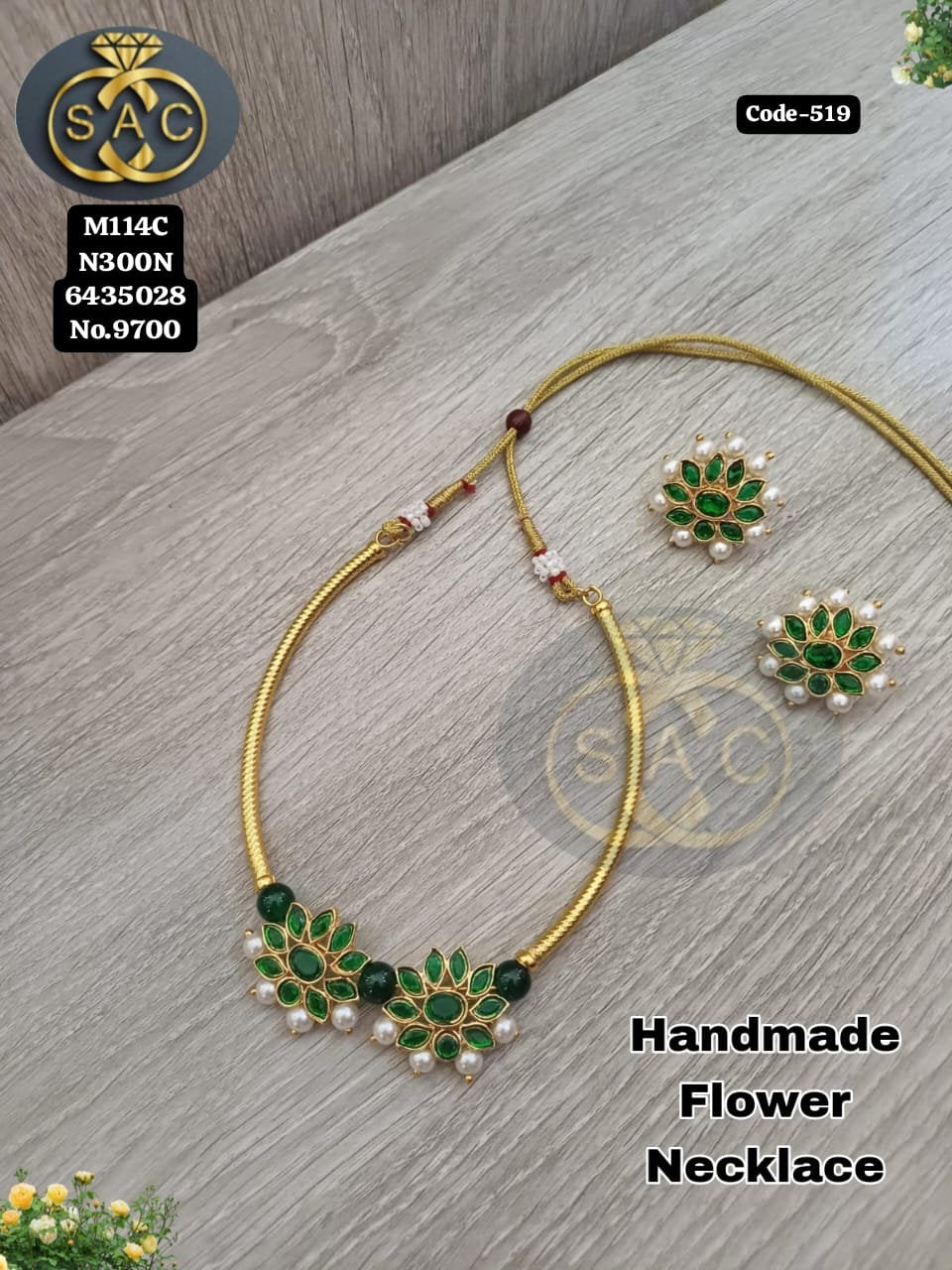 HANDMADE FLOWER NECKLACE - 519