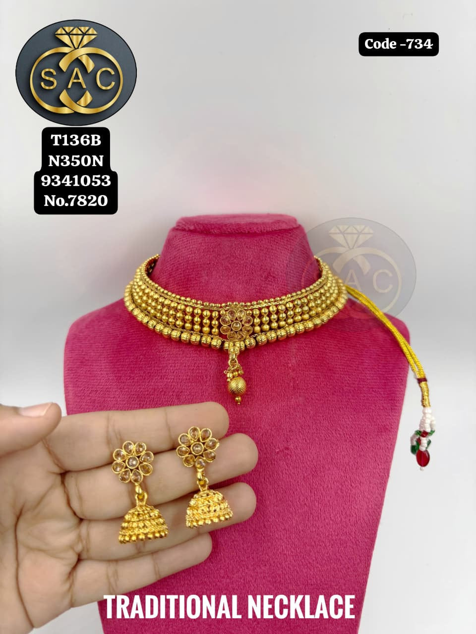 Premium Quality Treditional Short Necklace - 734