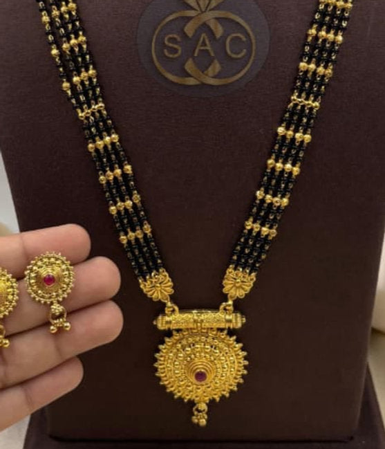 Micro Gold Mangalsutra Combo Set - 1437