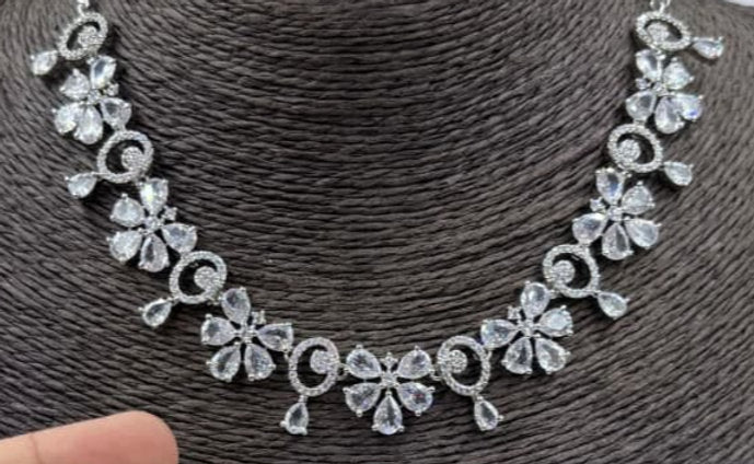 Fancy AD stone Necklace set - 1228