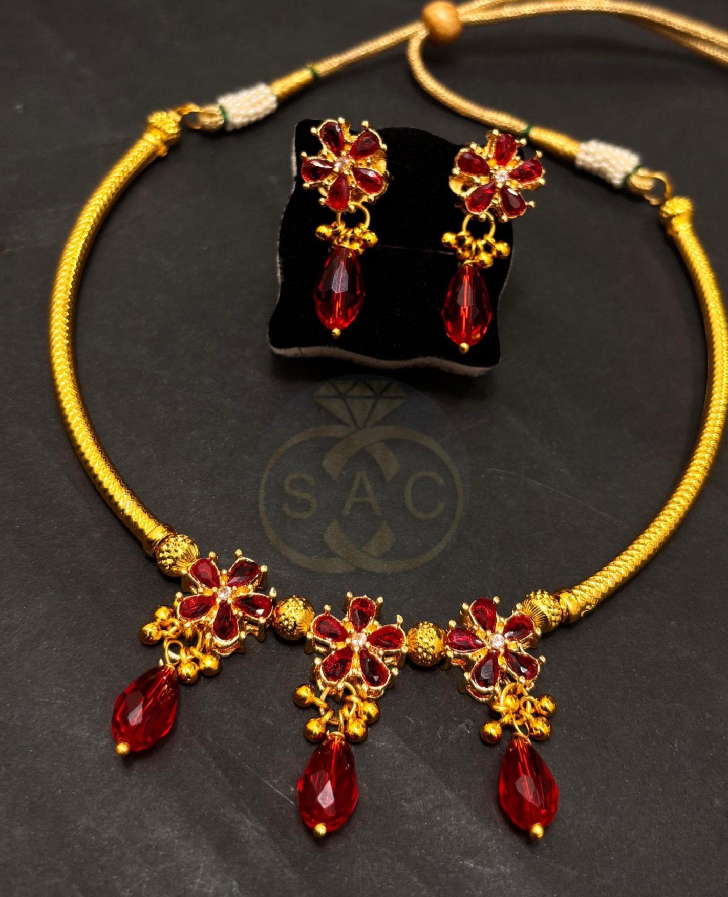 Handmade Flower Necklace - 356