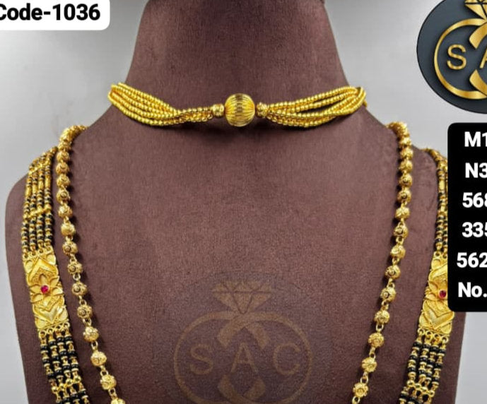 Micro Gold Mangalsutra combo Set - 1036