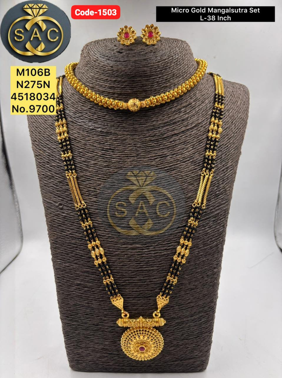New Micro Gold Mangalsutra Combo Set - 1503