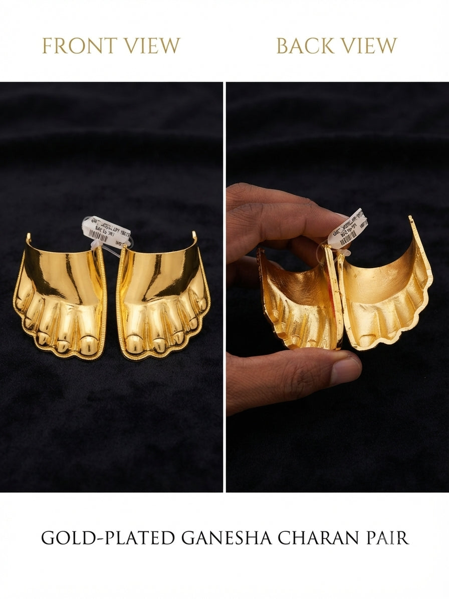 Gold Plated Charan for 1.5 Feet Ganesha Idol