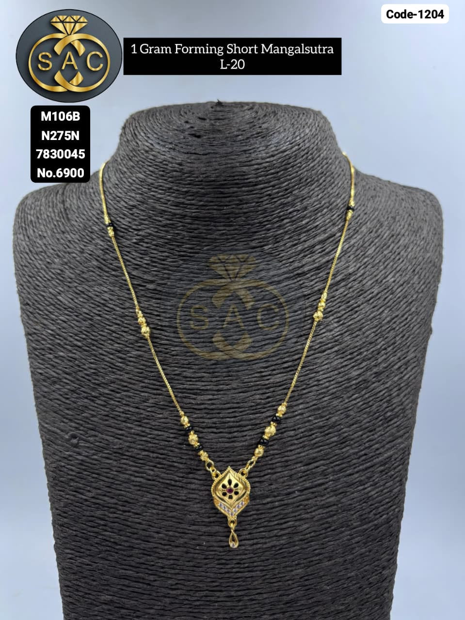 1 GM Forming Short Mangalsutra - 1204