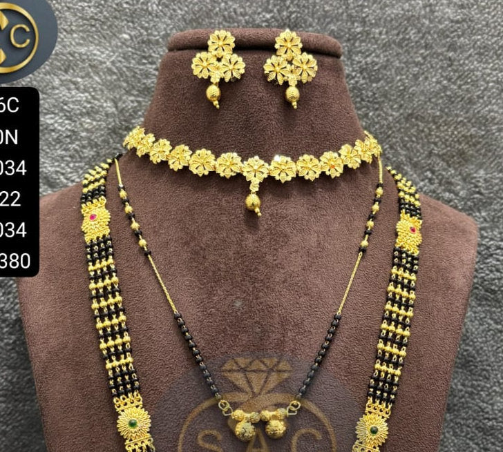 Micro Gold Mangalsutra Combo Set