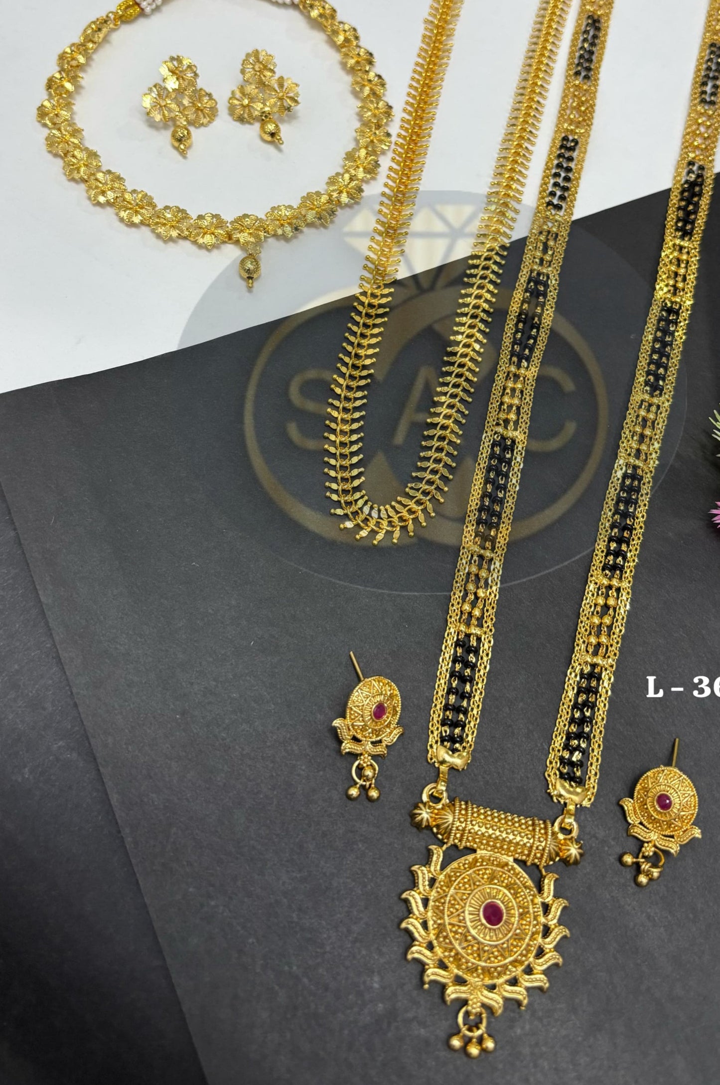 Micro Gold Mangalsutra Combo Set