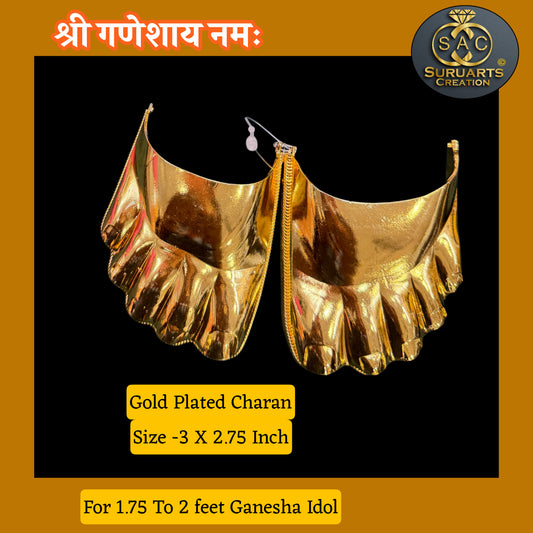 Gold Plated Charan for 1.75–2 Feet Ganesha Idol