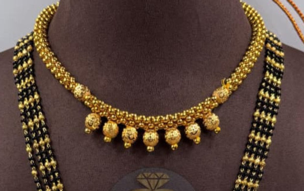 Micro Gold Mangalsutra Combo Set - 1437