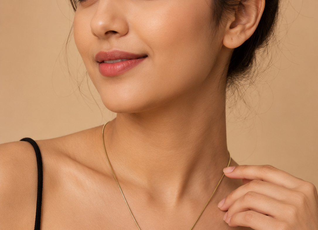 18K Gold Plated Waterproof Puffed Heart Pendant Necklace