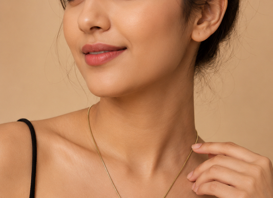 18K Gold Plated Waterproof Puffed Heart Pendant Necklace